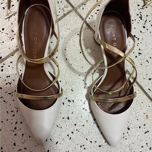 Kurt Geiger White and Gold Women's Heels